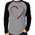 Camiseta Raglan Matrioska Coração Manga Longa - Foca na Moda