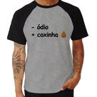 Camiseta Raglan Menos ódio, Mais coxinha - Foca na Moda