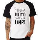 Camiseta Raglan Minha última camiseta limpa - Foca na Moda