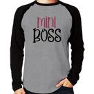 Camiseta Raglan Mini Boss Manga Longa - Foca na Moda Camiseta Raglan Mini Boss Manga Longa - Foca na Moda