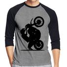 Camiseta Raglan Moto Grau XT 660 Manga 3/4 - Foca na Moda