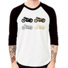 Camiseta Raglan Motorcycle Vector Manga 3/4 - Foca na Moda