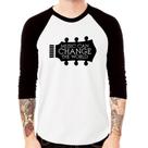 Camiseta Raglan Music Can Change The World Manga 3/4 - Foca na Moda
