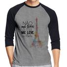 Camiseta Raglan Não me leve a mal, me leve a Paris Manga 3/4 - Foca na Moda Camiseta Raglan Não me leve a mal, me leve a Paris Manga 3/4 - Foca na Moda