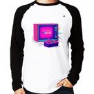 Camiseta Raglan Old School Gamer Manga Longa - Foca na Moda