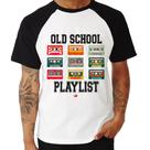 Camiseta Raglan Old School Playlist - Foca na Moda
