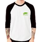 Camiseta Raglan openSUSE Linux Manga 3/4 - Foca na Moda
