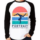 Camiseta Raglan Portrait Your Perfect Form Of Self Manga Longa - Foca na Moda Camiseta Raglan Portrait Your Perfect Form Of Self Manga Longa - Foca na Moda