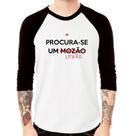 Camiseta Raglan Procura-se um Litrão Manga 3/4 - Foca na Moda
