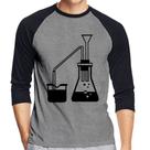 Camiseta Raglan Química Erlenmeyer e Bequer Manga 3/4 - Foca na Moda