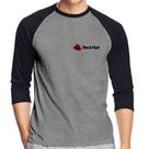 Camiseta Raglan Red Hat Linux Manga 3/4 - Foca na Moda