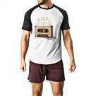 Camiseta Raglan Retro Fita K7 notas musicais