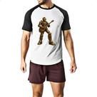 Camiseta Raglan Robo Steampunk Guitarrista