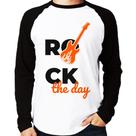 Camiseta Raglan Rock the day Manga Longa - Foca na Moda