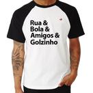 Camiseta Raglan Rua & Bola & Amigos & Golzinho - Foca na Moda