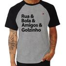 Camiseta Raglan Rua & Bola & Amigos & Golzinho - Foca na Moda