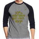 Camiseta Raglan Seja o ano novo que você deseja Manga 3/4 - Foca na Moda Camiseta Raglan Seja o ano novo que você deseja Manga 3/4 - Foca na Moda