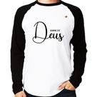 Camiseta Raglan Sempre foi Deus Manga Longa - Foca na Moda Camiseta Raglan Sempre foi Deus Manga Longa - Foca na Moda