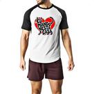Camiseta Raglan Silhueta gato manda na casa