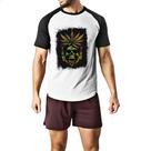 Camiseta Raglan Skull Planta Medicinal