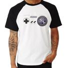 Camiseta Raglan Super Nintendo SNES Gamepad - Foca na Moda