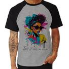 Camiseta Raglan Tenho em mim todas as cores do mundo - Foca na Moda