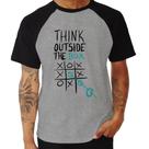 Camiseta Raglan Think Outside The Box - Foca na Moda