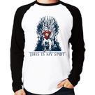 Camiseta Raglan This Is My Spot Manga Longa - Foca na Moda