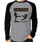 Camiseta Raglan This is Sparta Manga Longa - Foca na Moda
