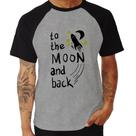 Camiseta Raglan To the moon and back - Foca na Moda