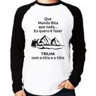 Camiseta Raglan Trilha com a titia e o titio Trekking Manga Longa - Foca na Moda