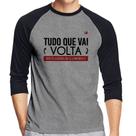 Camiseta Raglan Tudo que vai volta, isso te assusta ou te conforta Manga 3/4 - Foca na Moda Camiseta Raglan Tudo que vai volta, isso te assusta ou te conforta Manga 3/4 - Foca na Moda