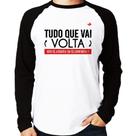 Camiseta Raglan Tudo que vai volta, isso te assusta ou te conforta Manga Longa - Foca na Moda Camiseta Raglan Tudo que vai volta, isso te assusta ou te conforta Manga Longa - Foca na Moda
