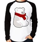 Camiseta Raglan Urso Polar Manga Longa - Foca na Moda Camiseta Raglan Urso Polar Manga Longa - Foca na Moda