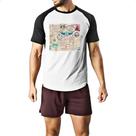 Camiseta Raglan Viagem passaport stamp Camiseta Raglan Viagem passaport stamp