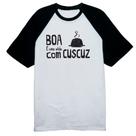 Camiseta Raglan Vida boa e com cuscuz Camiseta Raglan Vida boa e com cuscuz