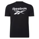 Camiseta Reebok Identity Big Stacked Logo Masculina preta tamanho S
