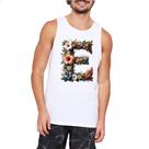 Camiseta Regata Alfabeto Floral Letra E