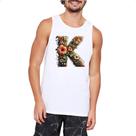 Camiseta Regata Alfabeto Floral Letra K