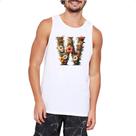 Camiseta Regata Alfabeto Floral Letra W