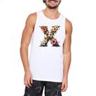 Camiseta Regata Alfabeto Floral Letra X