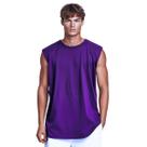 Camiseta Regata Alongada Oversized Roxa