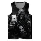 Camiseta regata Amasnay Cool Skeleton Print Quick Dry para homens