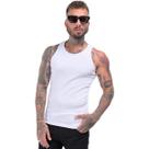 Camiseta Regata Basica Americana Justa Canelada Masculina Slim Fit Gola Redonda