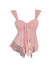 Camiseta regata BEAUDRM Y2k, renda, malha transparente, gola em forma de coração, feminina