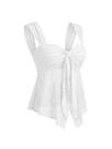 Camiseta regata BEAUDRM Y2k, renda, malha transparente, gola em forma de coração, feminina Camiseta regata BEAUDRM Y2k, renda, malha transparente, gola em forma de coração, feminina