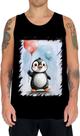 Camiseta Regata Bebê Pinguim com Balões Crianças 15