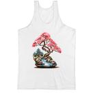 Camiseta Regata Bonsai de flores rosas
