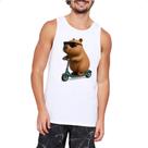 Camiseta Regata Capivara no patinete 3D