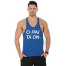 Camiseta Regata Cavada Masculina Academia Treino O Pai Ta On Musculação